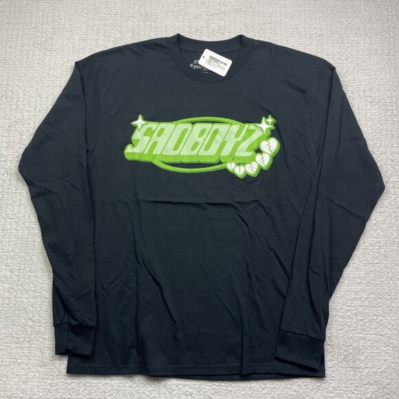NWT SAD BOYZ 4 Life Black Cypher Y2K Long Sleeve T-Shirt Size L Sadboyz Junior H - Picture 1 of 12